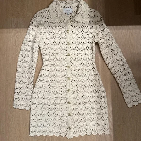 H&M Women's Cream and White Dress - Picture 1 of 2